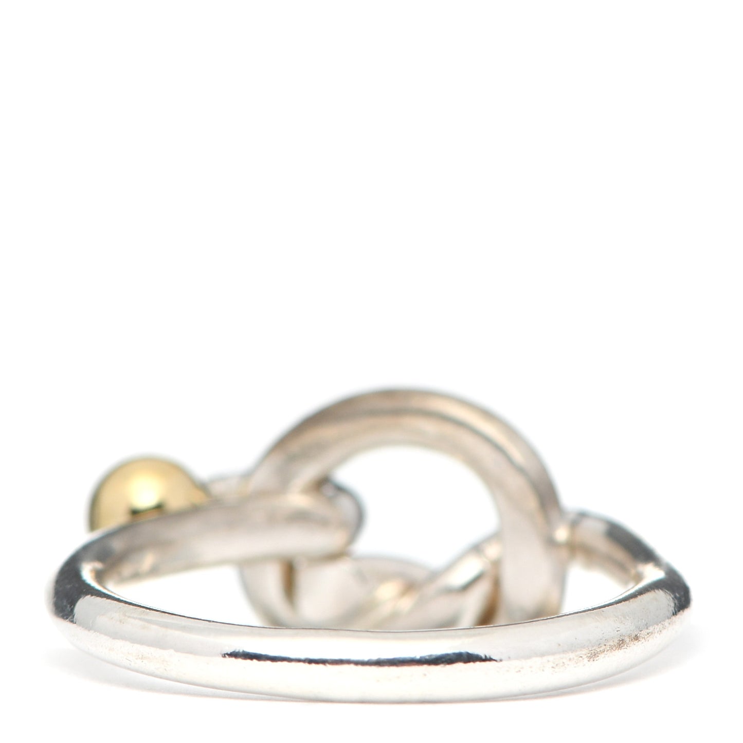 Sterling Silver 18K Yellow Gold Love Knot Ring 48 4.5