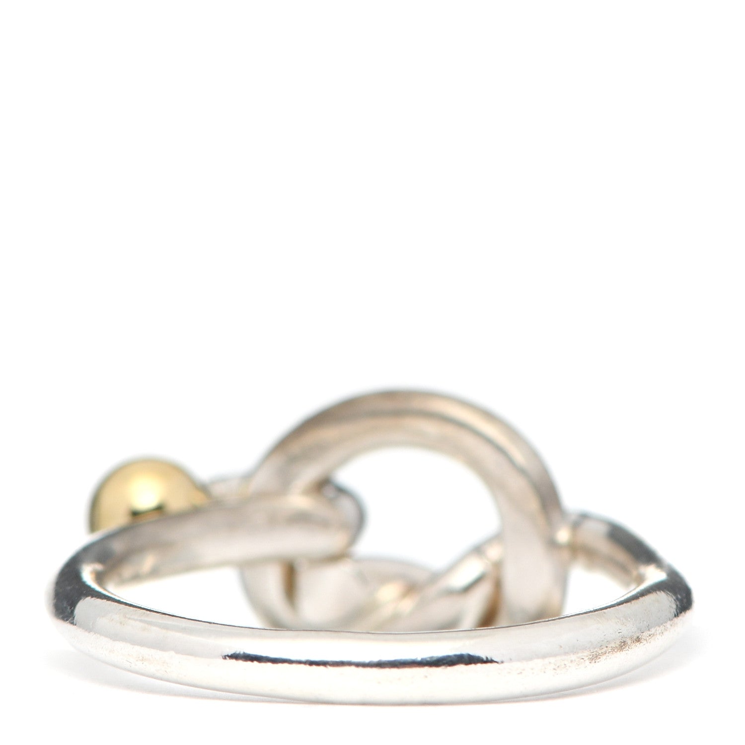 Tiffany Sterling Silver 18K Yellow Gold Love Knot Ring 48 4.5 3 of 4