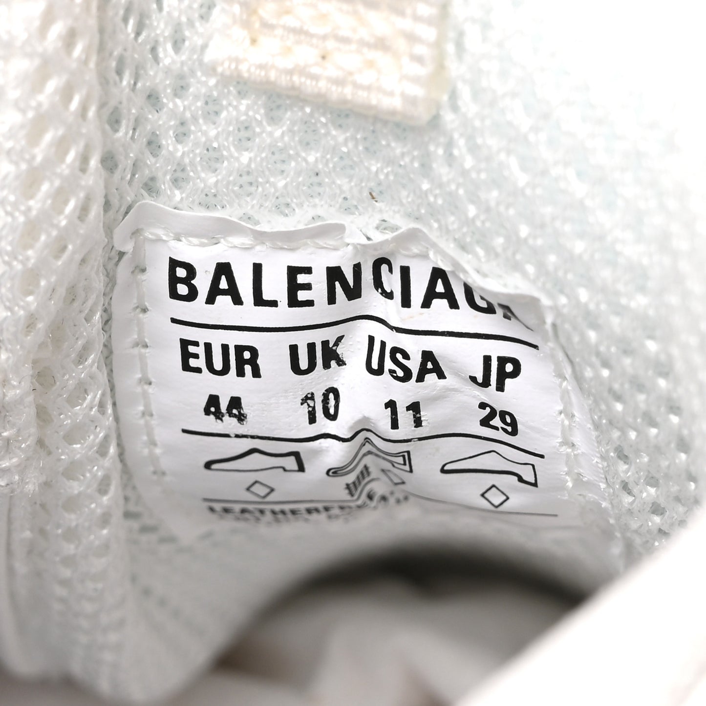 Technical Fabric Allover Logo Mens Triple S Sneakers 44 White Black