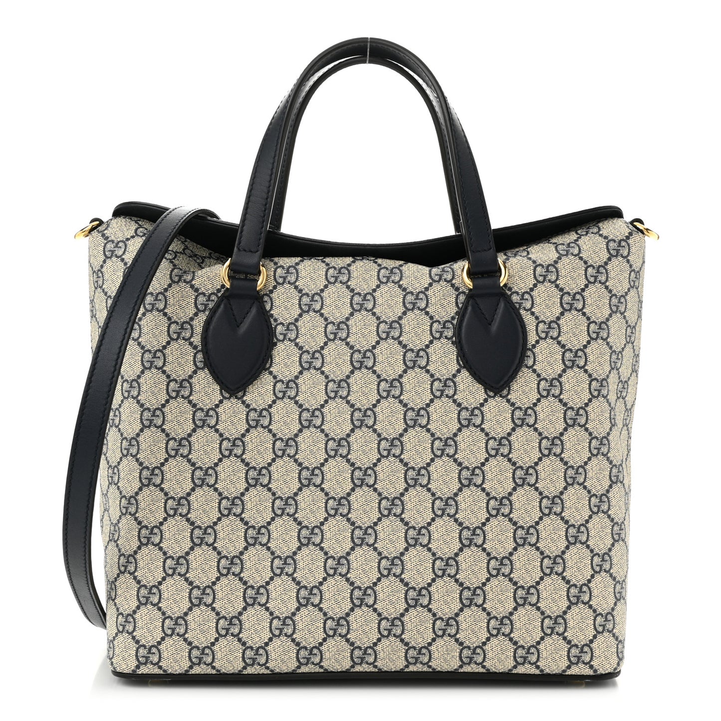 GG Supreme Monogram Linea A Foldover Tote Beige Blue