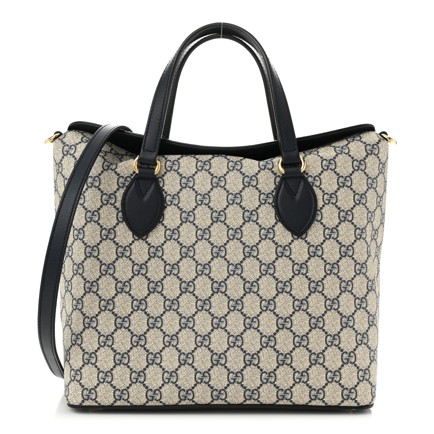 Gucci GG Supreme Monogram Linea A Foldover Tote Beige Blue 1 of 12