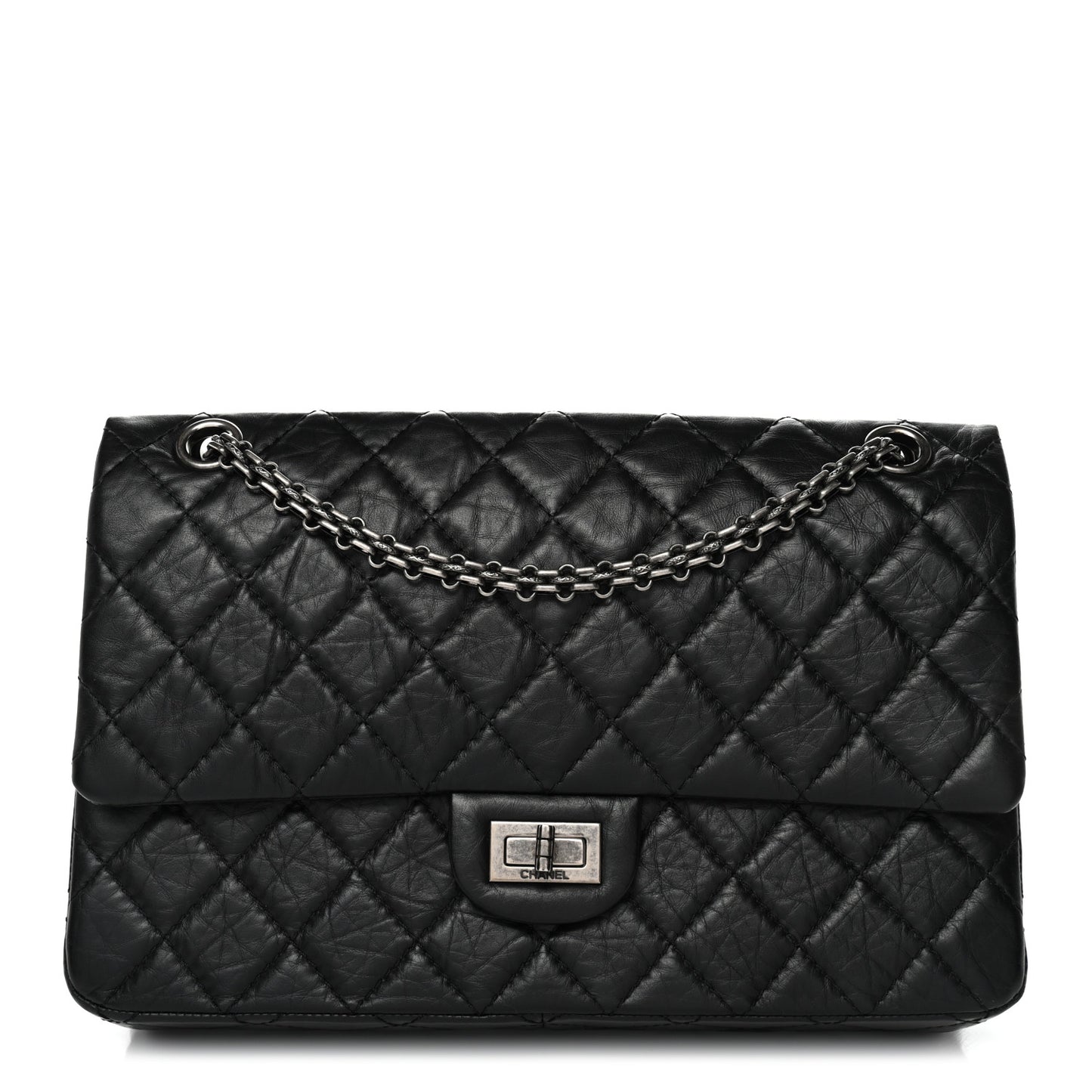 Aged Calfskin Quilted 2.55 Reissue 226 Flap Black
