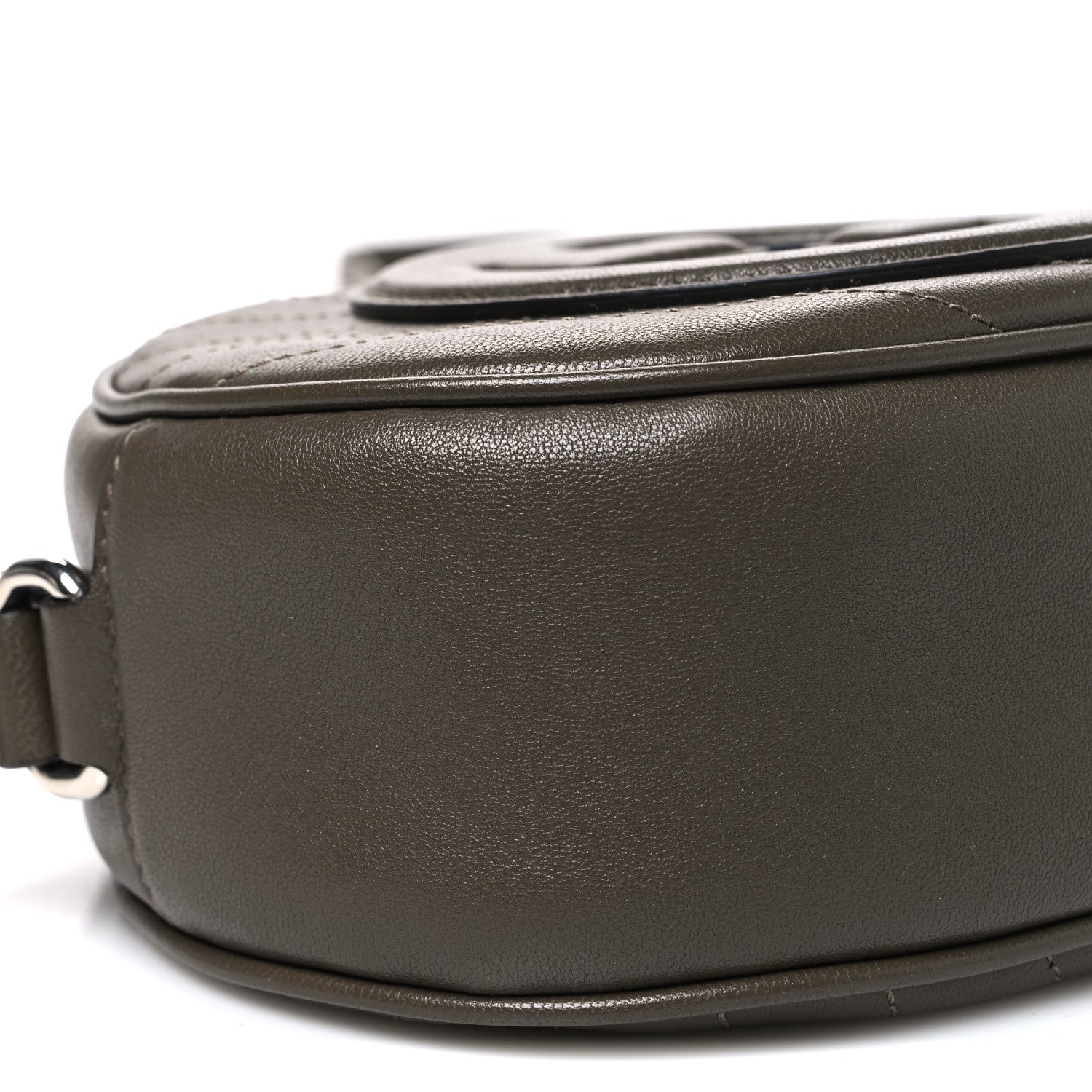 Gucci Sakai Be Green Calfskin Diagonal Stitched Mini Blondie Shoulder Bag Craclet Brown 9 of 10