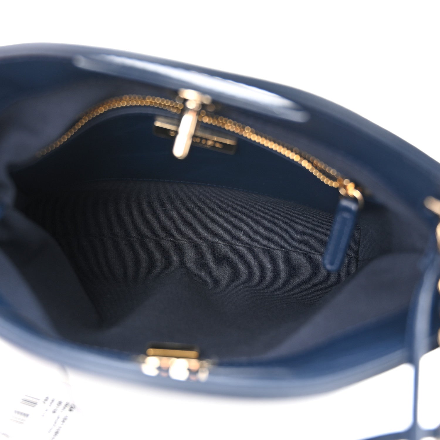 Chanel Shiny Crumpled Calfskin Quilted Mini 31 Shopping Bag Navy Blue 5 of 11