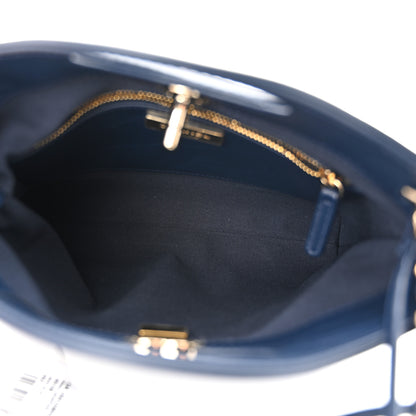 Chanel Shiny Crumpled Calfskin Quilted Mini 31 Shopping Bag Navy Blue 5 of 11