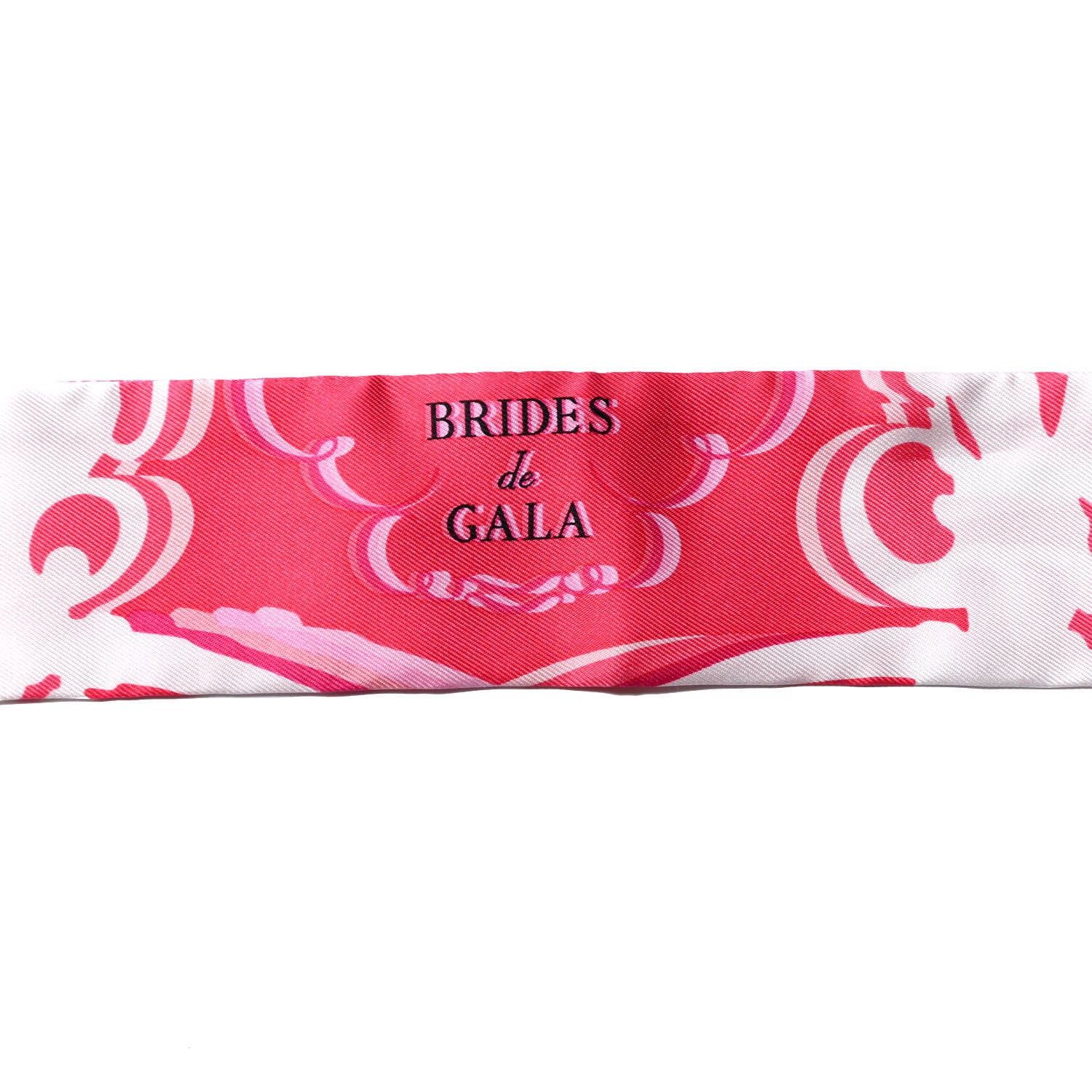 Hermes Silk Brides de Gala Shadow Twilly Rose Blanc Fuchsia 4 of 5
