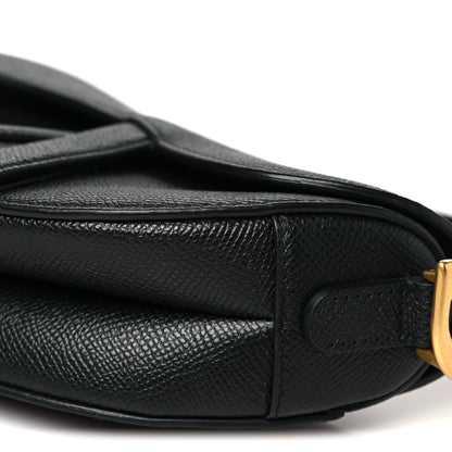 Christian Dior Grained Calfskin Mini Saddle Bag Black 9 of 10