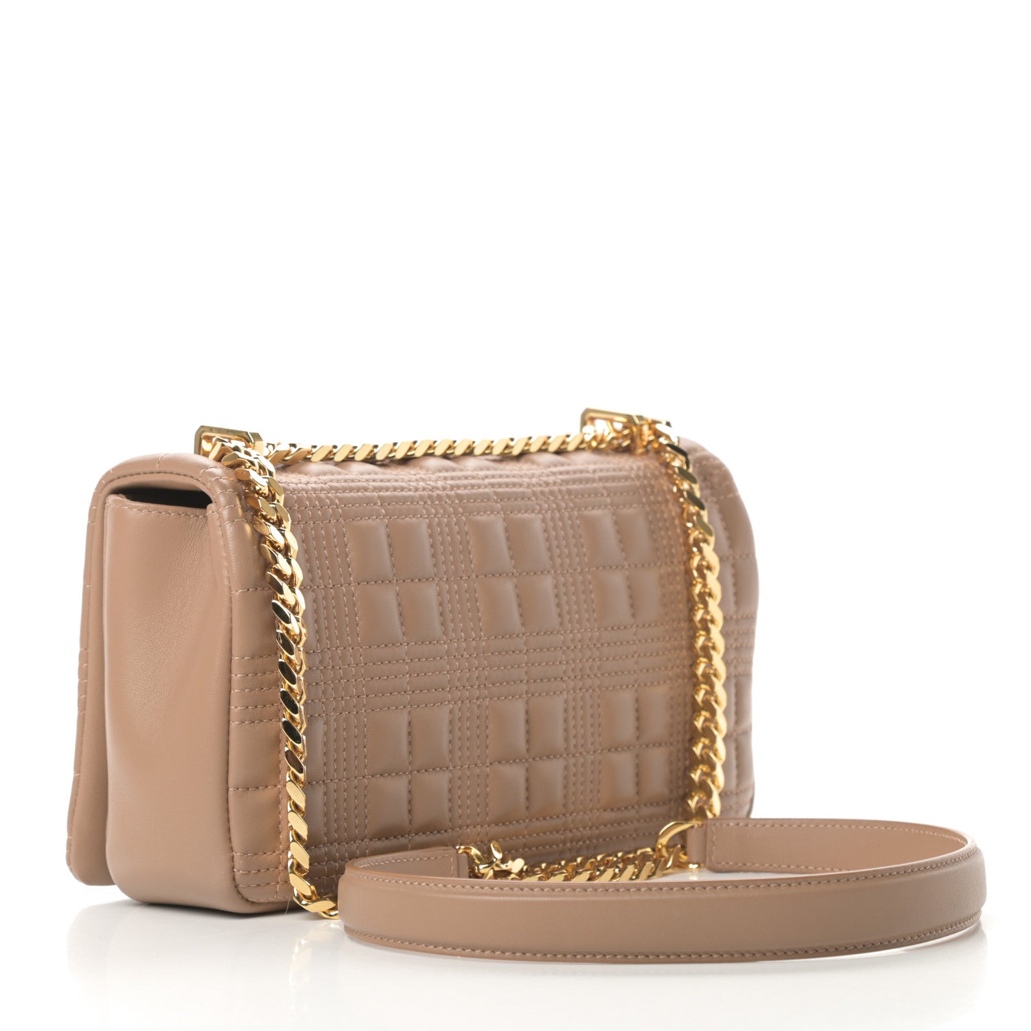 Burberry Lambskin Quilted Small Lola Bag Camel 3 of 11