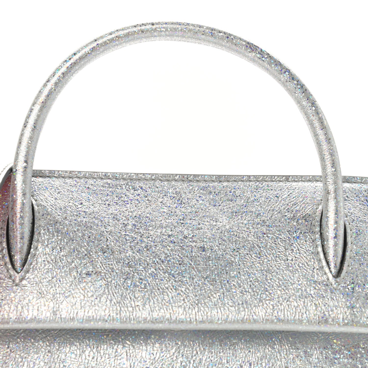 Christian Louboutin Metallic Calfskin Paloma Top Handle Shoulder Bag Silver 7 of 12