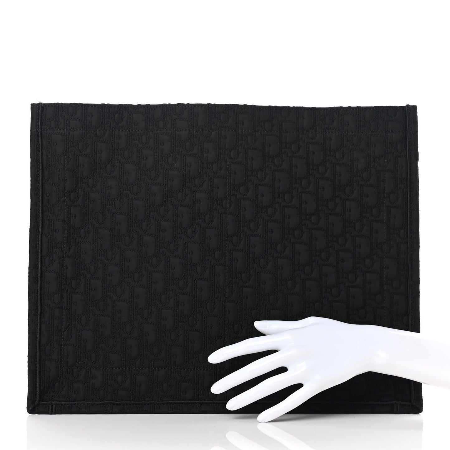 Canvas Satin Embroidered Book Tote Insert Black