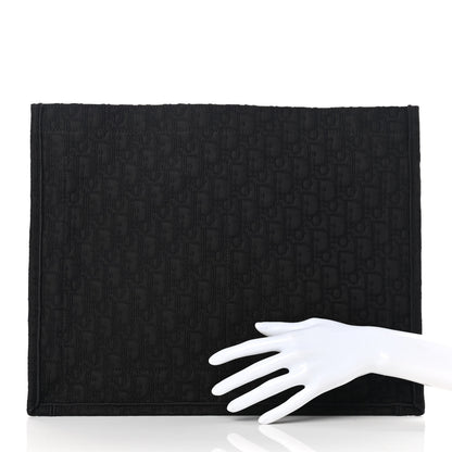 Christian Dior Canvas Satin Embroidered Book Tote Insert Black 2 of 10