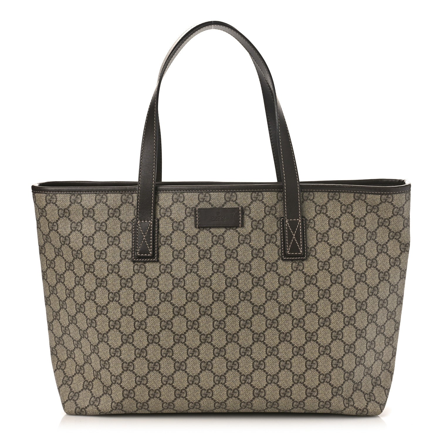 Gucci GG Supreme Monogram Medium Zippered Shopping Tote Dark Brown 1 of 11