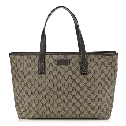 Gucci GG Supreme Monogram Medium Zippered Shopping Tote Dark Brown 1 of 11