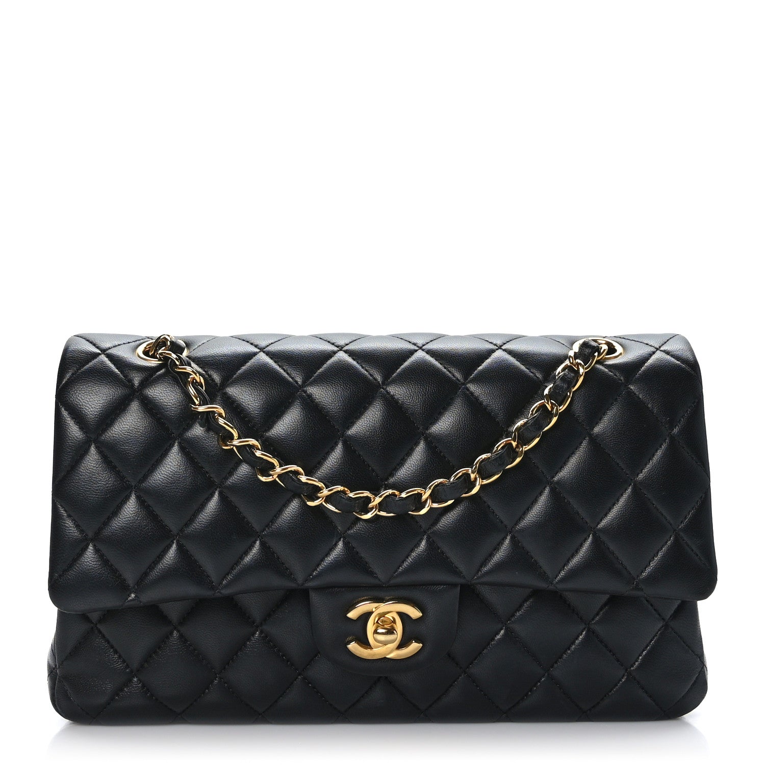 Chanel Lambskin Quilted Medium Double Flap Black 1 of 10