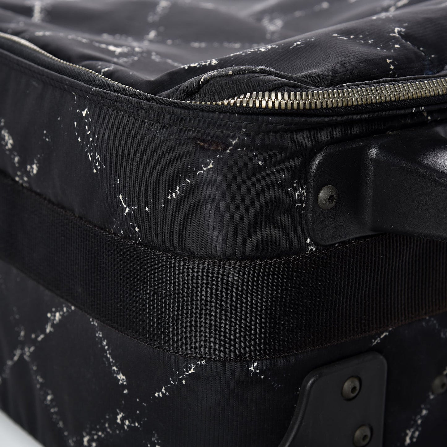 Nylon Travel Trolley Rolling Luggage Black