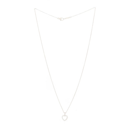 Tiffany Platinum Diamond Heart Drop Pendant Necklace 2 of 4