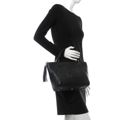 Gucci Pebbled Calfskin Small Soho Top Handle Bag Black 3 of 9