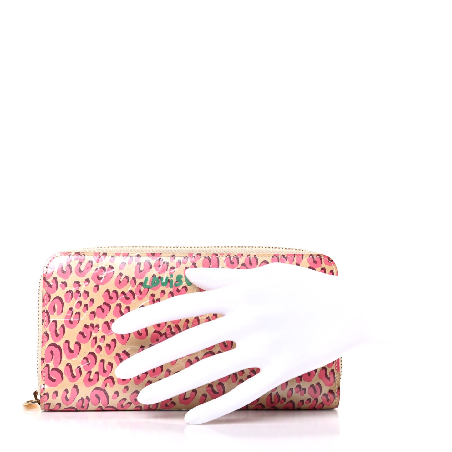 Vernis Leopard Zippy Wallet Blanc Corail