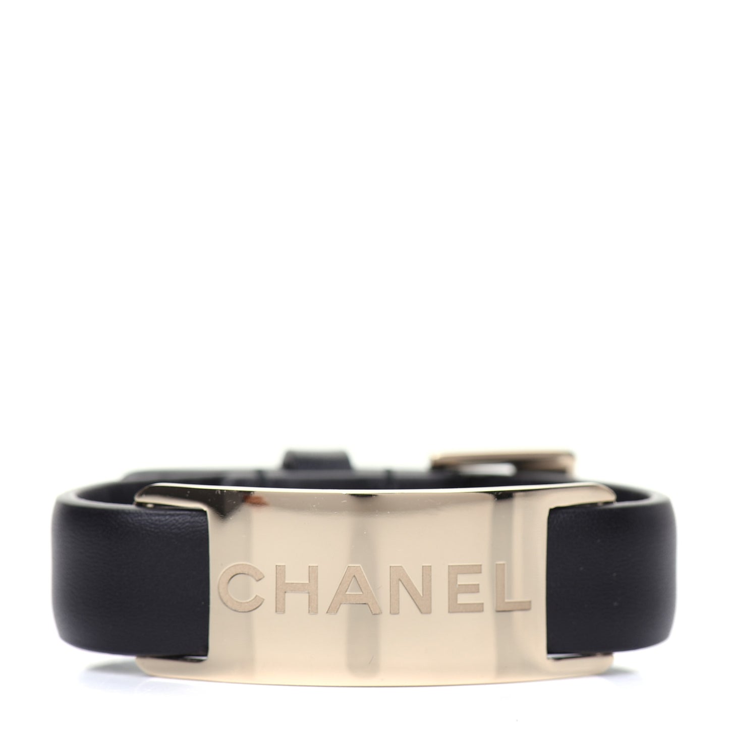 Calfskin Logo Buckle Bracelet Black