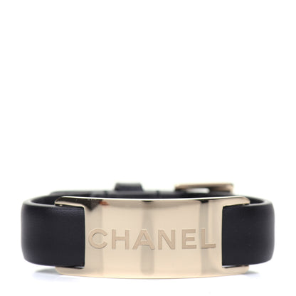 Chanel Calfskin Logo Buckle Bracelet Black 1 of 5