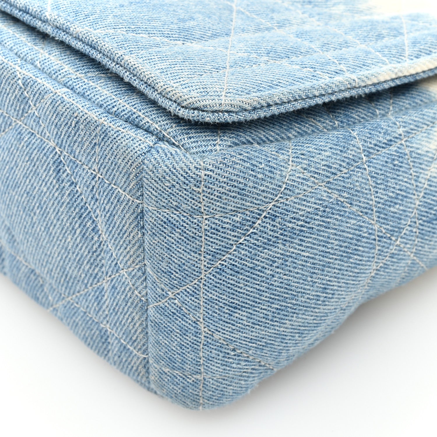 Christian Dior Denim Macrocannage Tie Dye Cannage Small Caro Bag White Blue 9 of 9