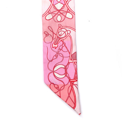 Hermes Silk Coup De Fouet Au Bloc Twilly Rose Nacre Turquoise 4 of 4