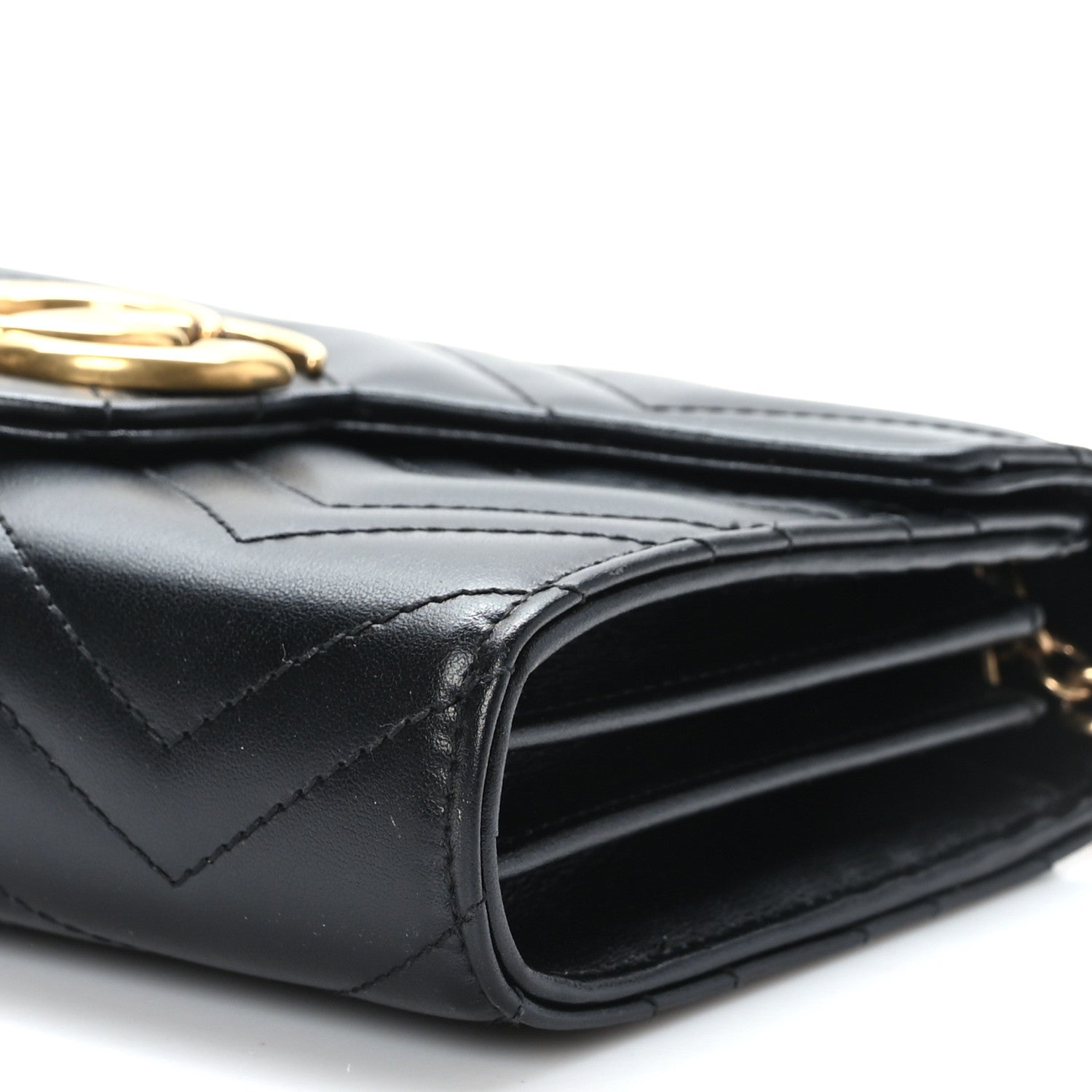 Gucci Calfskin Matelasse GG Marmont Chain Wallet Black 8 of 8