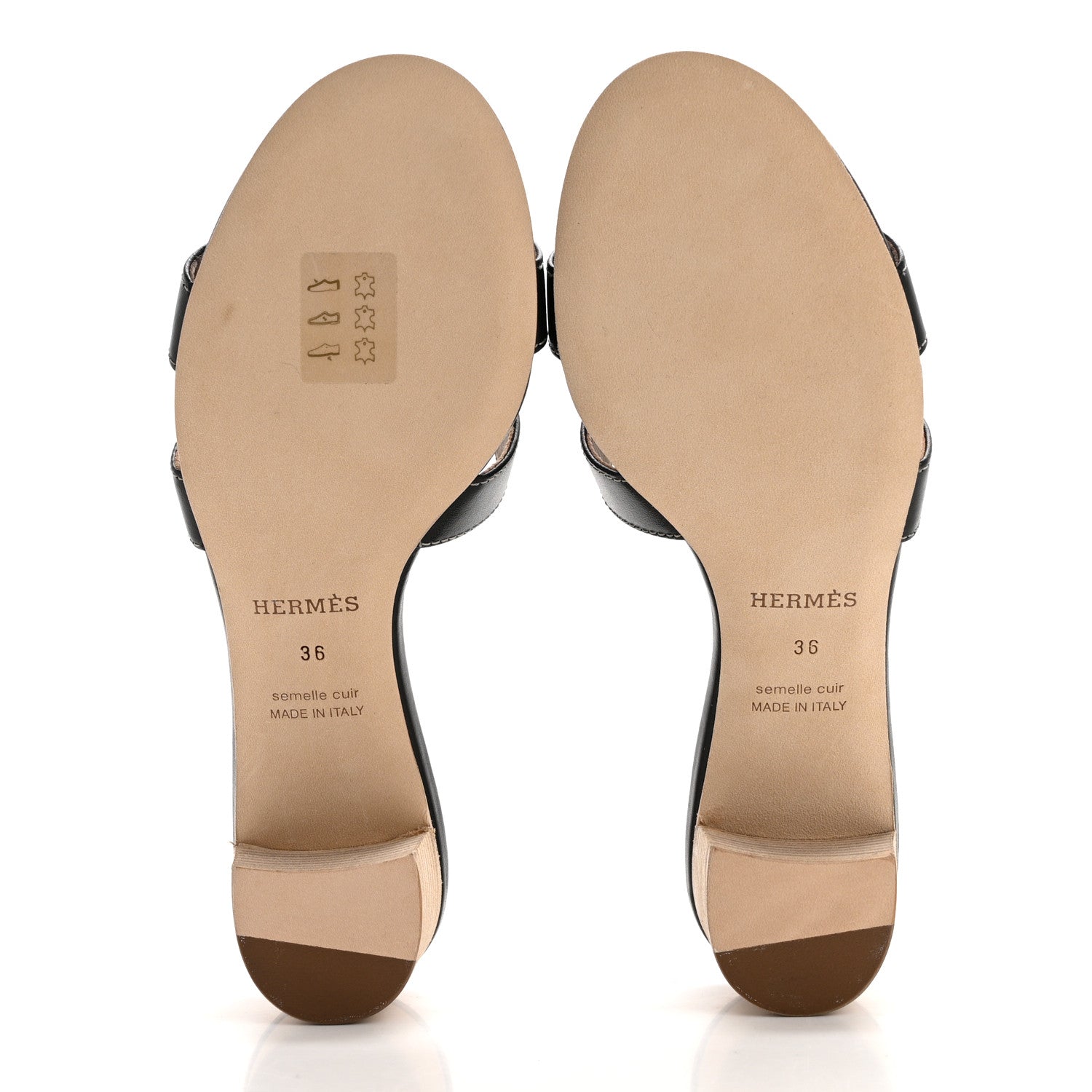 Hermes Calfskin Oasis Sandals 36 Black 5 of 8