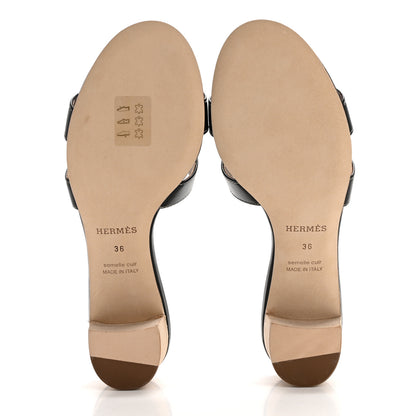 Hermes Calfskin Oasis Sandals 36 Black 5 of 8