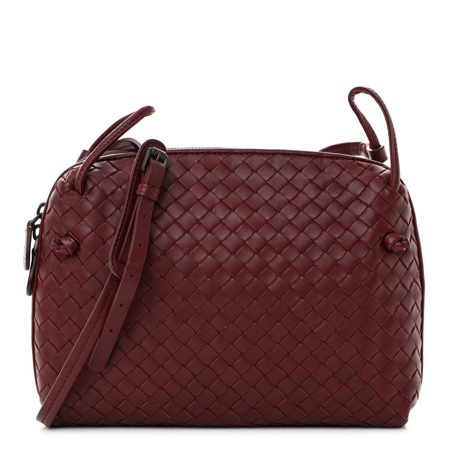 Nappa Intrecciato Nodini Crossbody Messenger Bordeaux