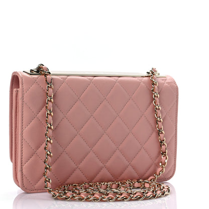 Chanel Lambskin Quilted Trendy CC Wallet On Chain WOC Pink 2 of 8