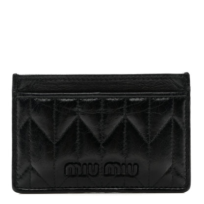 Miu Miu Vitello Shine Trapu Card Holder Black 1 of 8