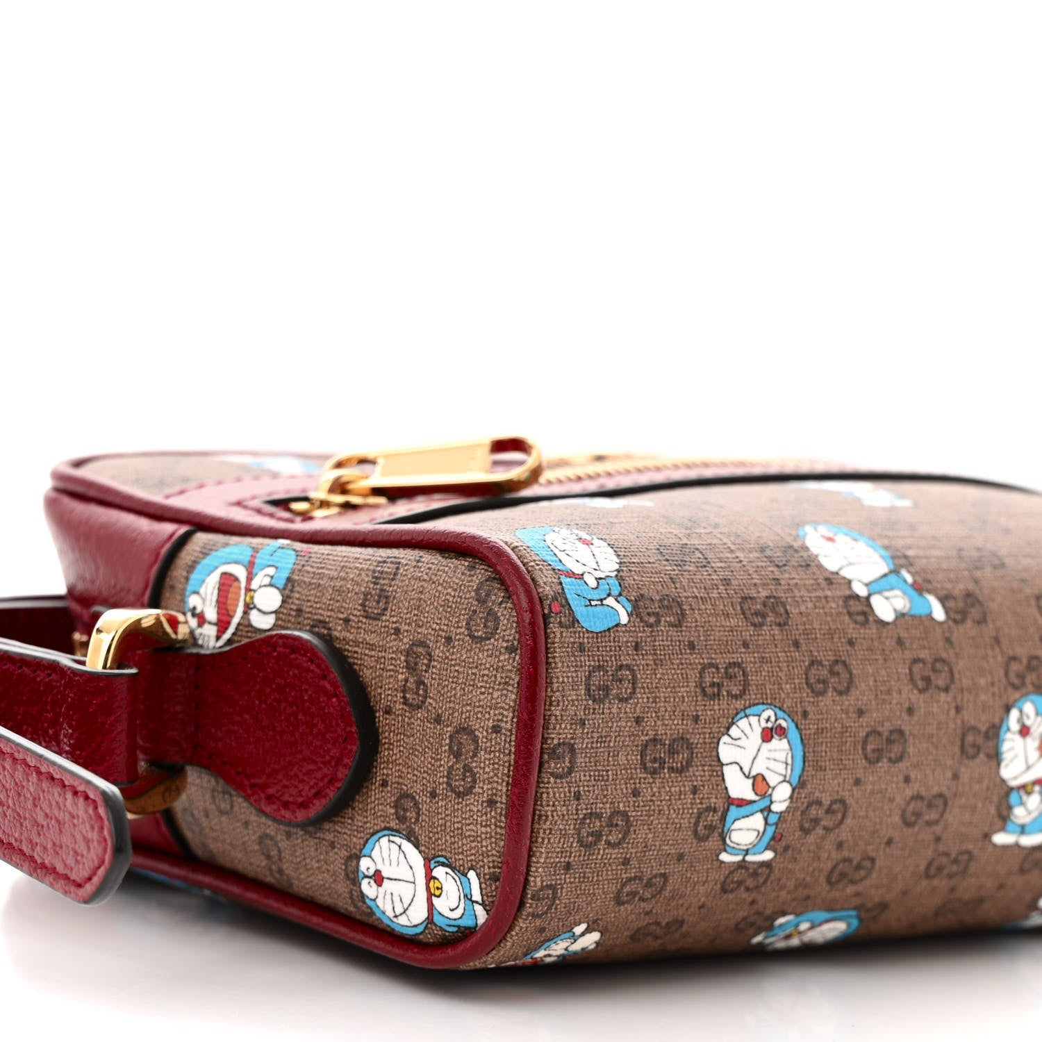 Gucci X DORAEMON Mini Vintage GG Supreme Monogram Camera Bag Beige Cherry Red 9 of 10