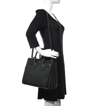 Saint Laurent Grained Calfskin Small Sac De Jour Black 2 of 9