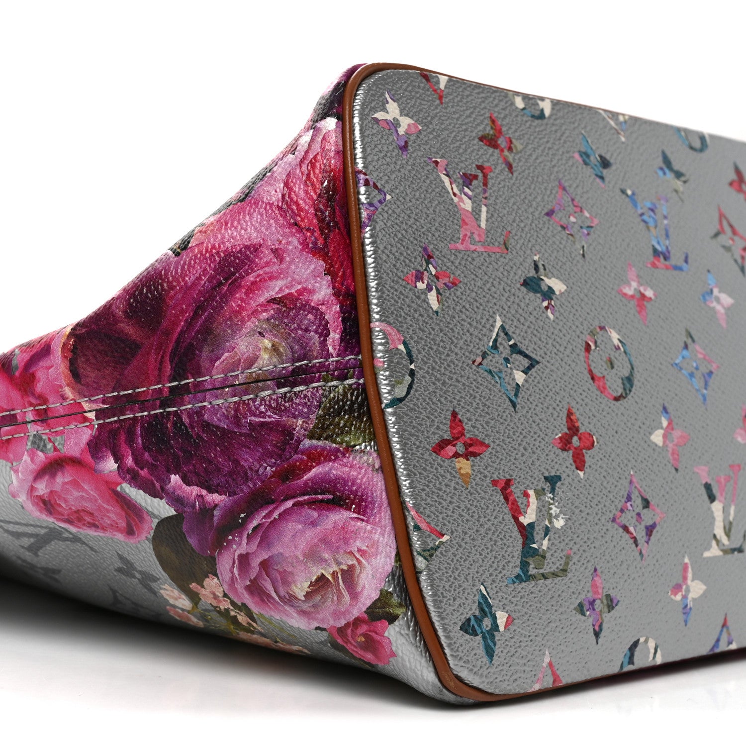Louis Vuitton Metallic Monogram LV Garden Neverfull MM Silver 9 of 10
