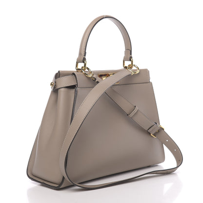 Fendi Vitello Seta Plexiglass Tortoise Medium Peekaboo Iconic Satchel Tortora 3 of 11