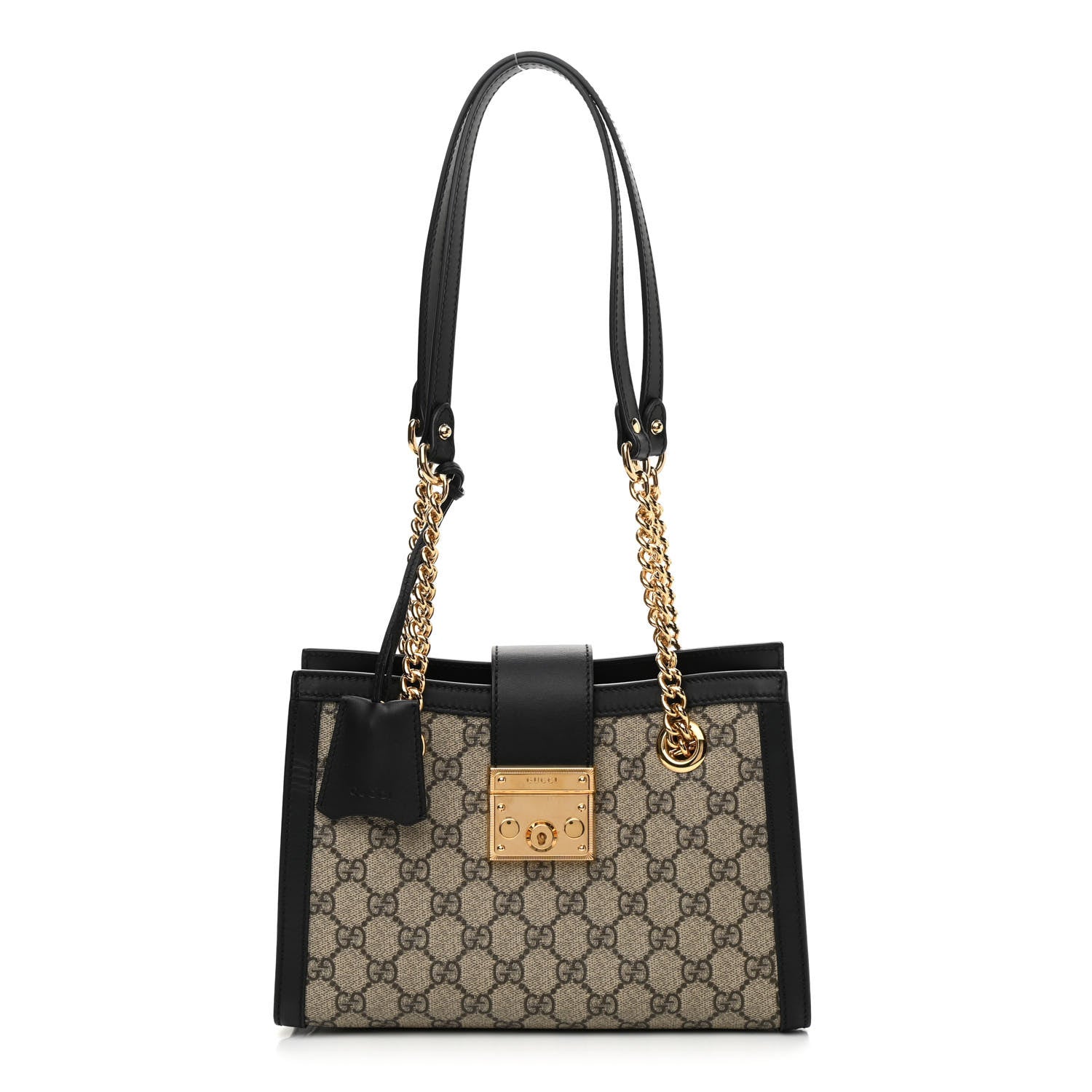 Gucci GG Supreme Monogram Small Padlock Tote Black 1 of 11