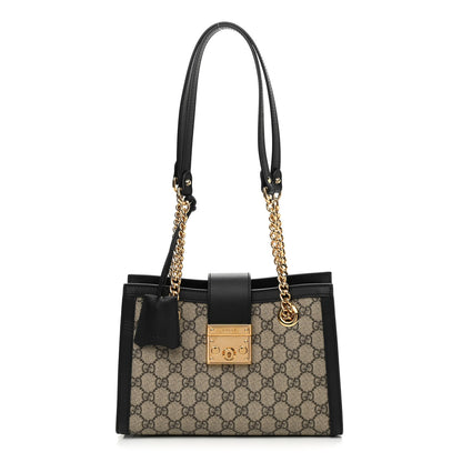 Gucci GG Supreme Monogram Small Padlock Tote Black 1 of 11