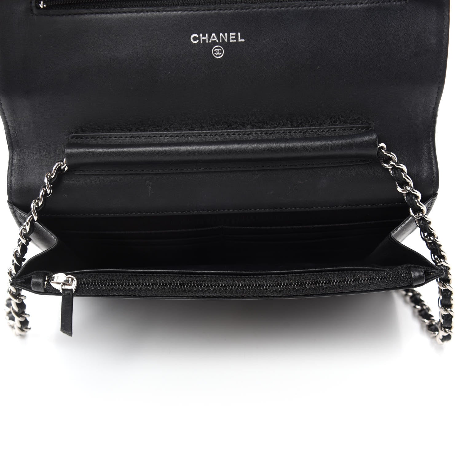 Chanel Caviar Timeless CC Wallet On Chain WOC Black 5 of 11