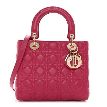 Christian Dior Lambskin Cannage Medium Lady Dior Pink 1 of 13