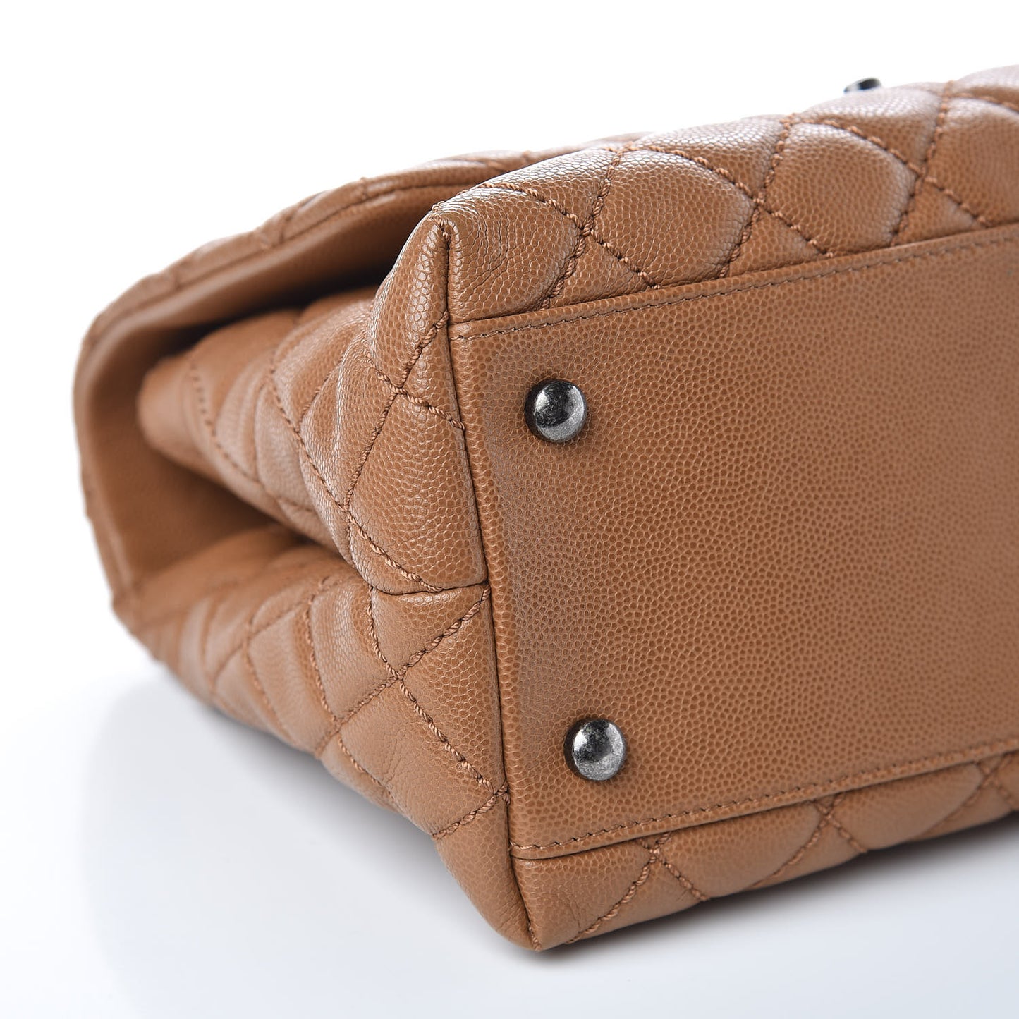 Caviar Quilted Small Coco Handle Flap Camel