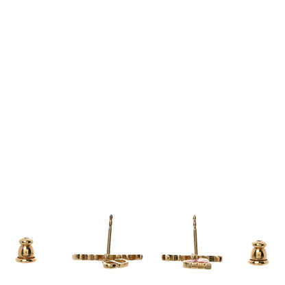 Christian Dior Metal Dioramour Je Vous Adore Heart Earrings Gold Red 3 of 5
