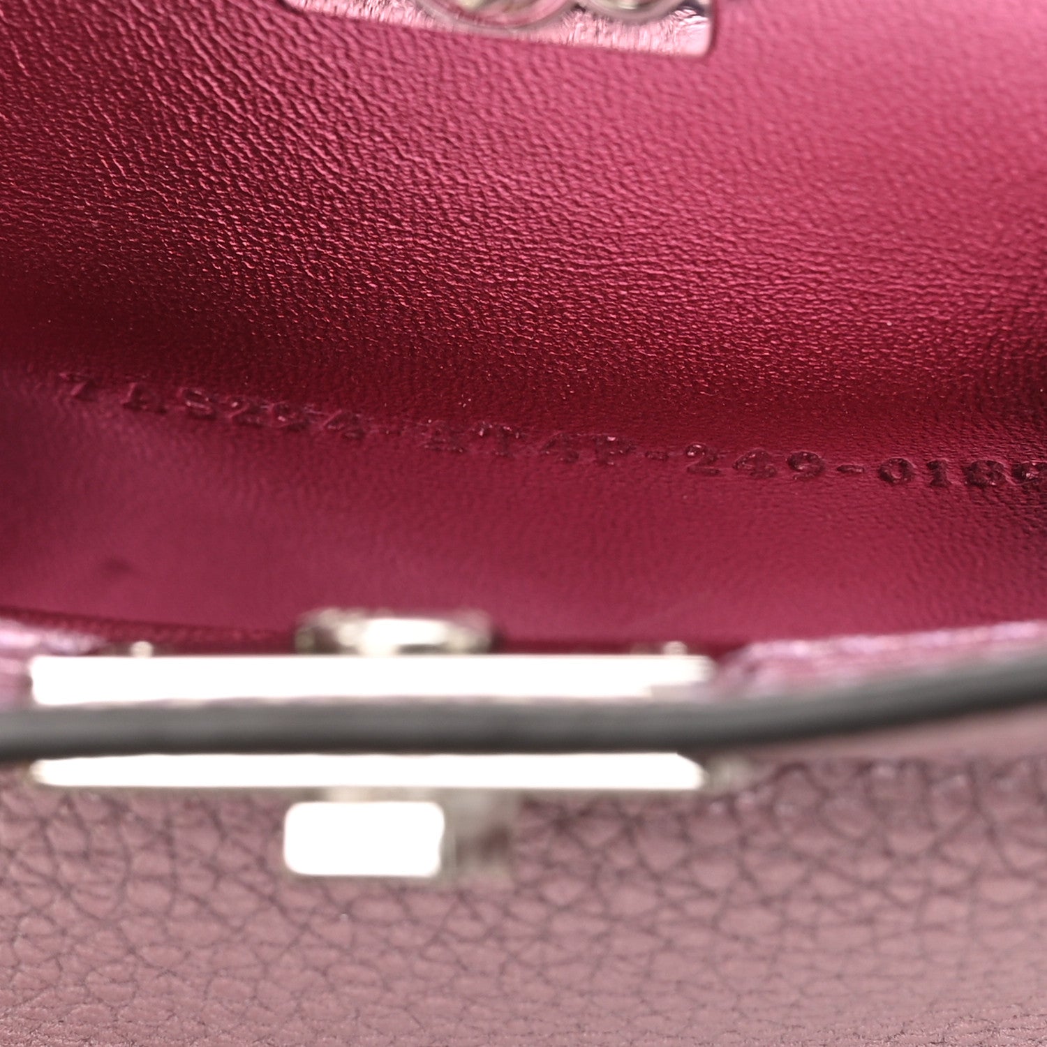 Fendi Metallic Cuoio Romano Selleria Nano Peekaboo Satchel Purple 7 of 11