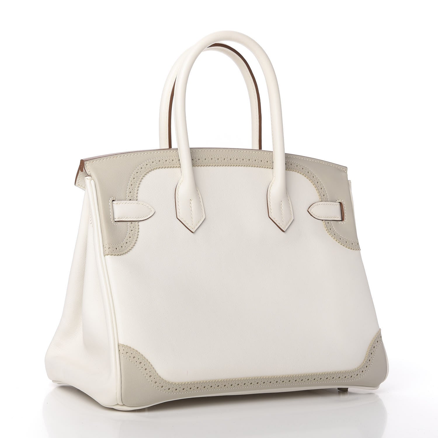 Hermes Swift Ghillies Birkin 30 White Gris Perle 3 of 10