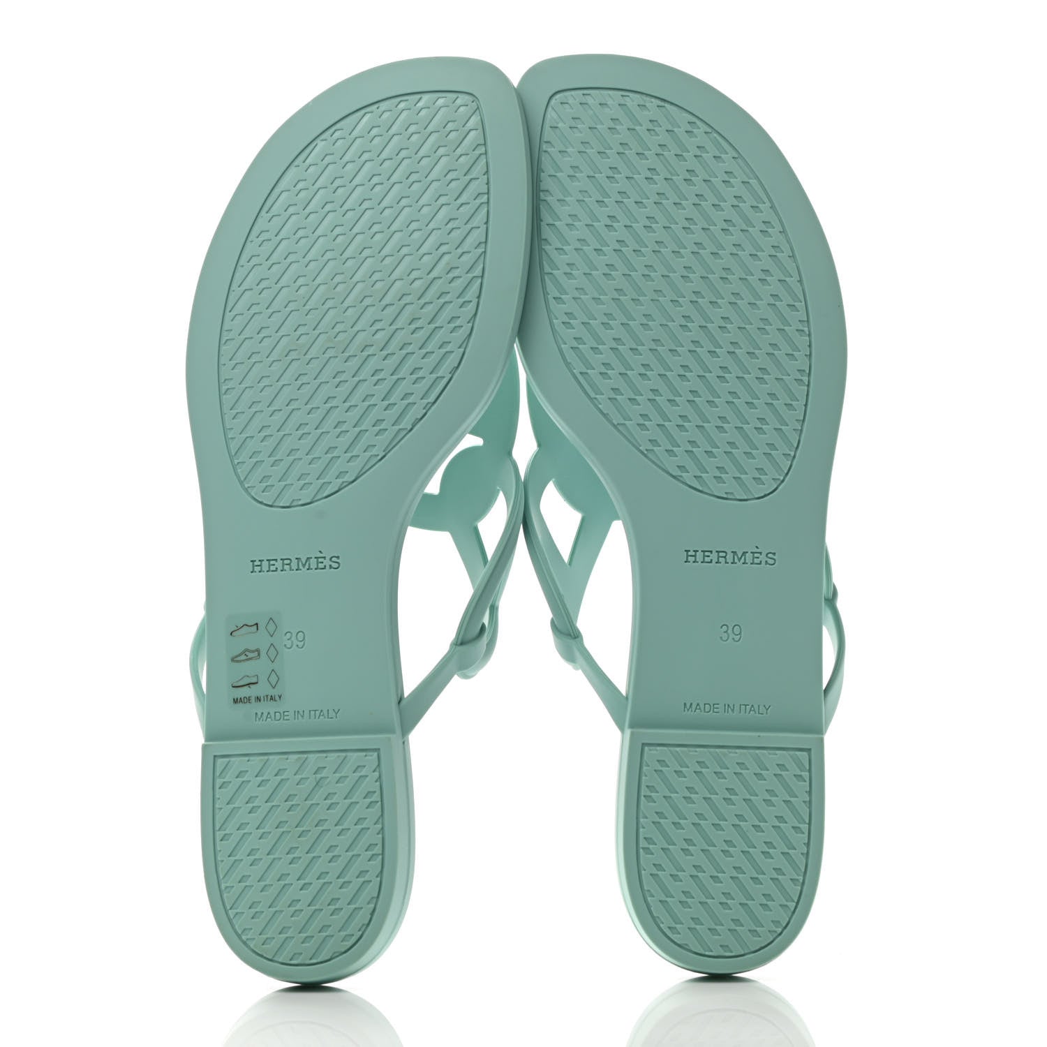 Hermes Rubber Womens Egerie Sandals 39 Vert Embrun 5 of 8