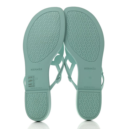 Hermes Rubber Womens Egerie Sandals 39 Vert Embrun 5 of 8