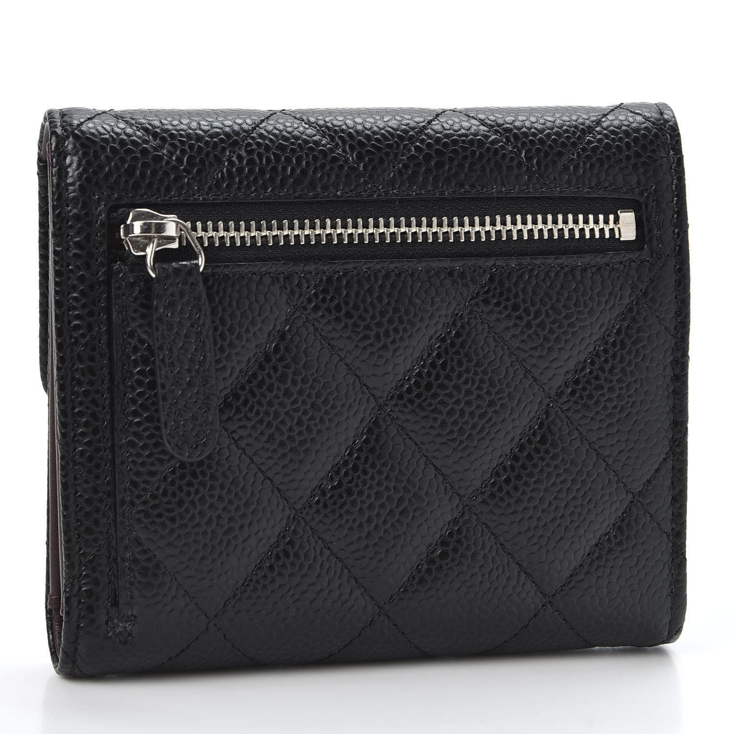 Chanel Caviar Quilted Compact Flap Wallet Black 2 of 9