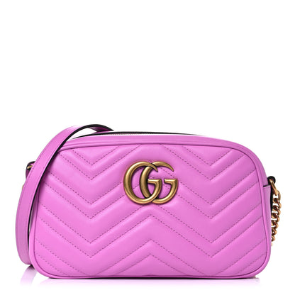Gucci Calfskin Matelasse Small GG Marmont Chain Shoulder Bag Candy Mousse 1 of 12