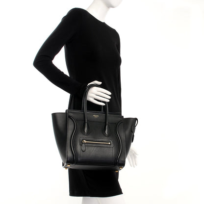 Celine Smooth Calfskin Micro Luggage Black 2 of 16