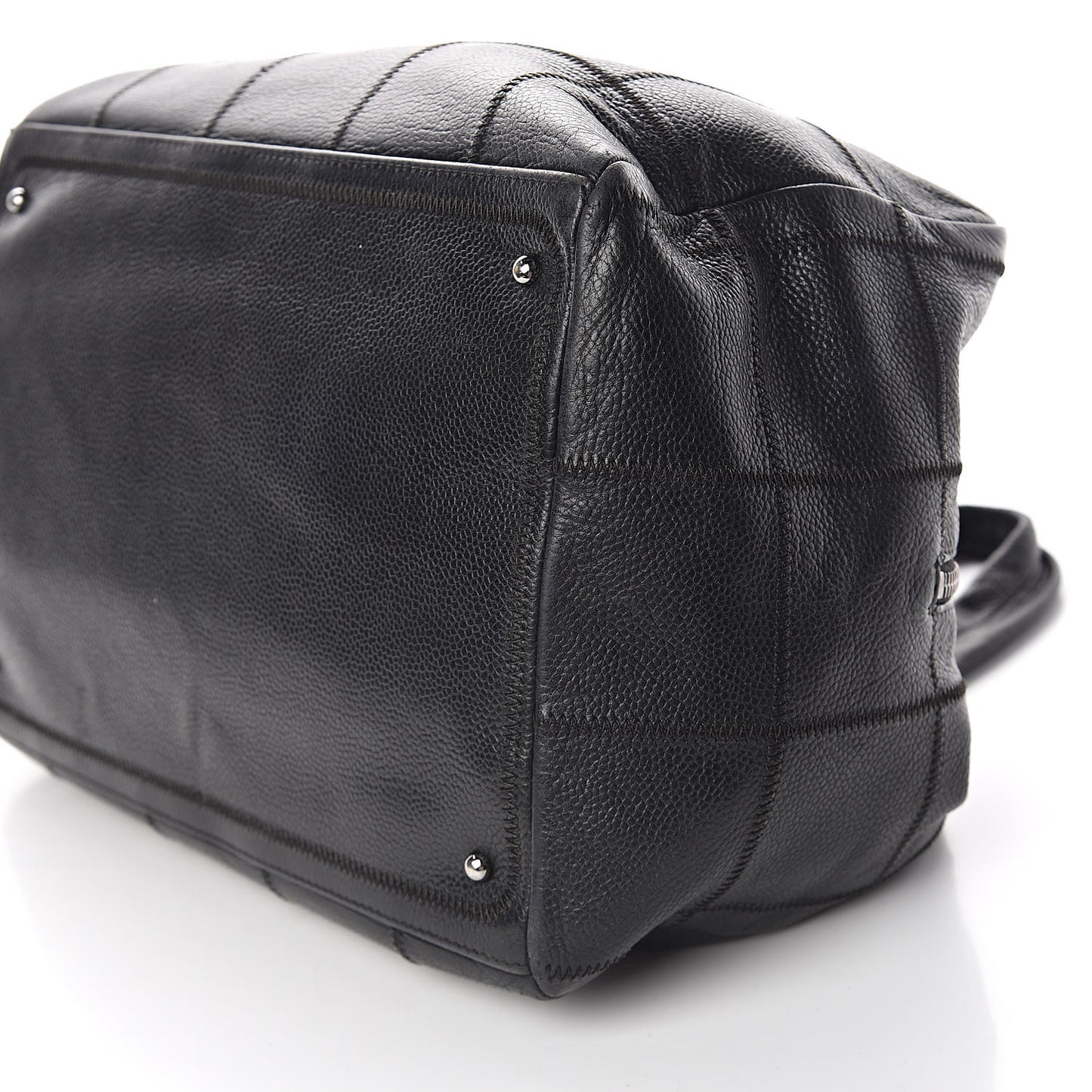 Caviar Square Stitched Bowler Black